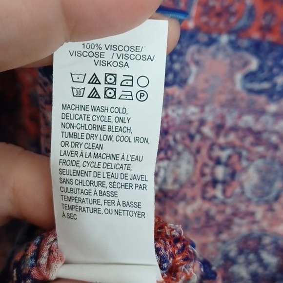 Lucky Brand XS Boho Peasant Half Button Top Long Sleeve Flowy - Picture 8 of 8